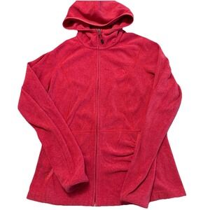 The North Face Polartec Fleece Hoodie Womens M Full Zip Red Jacket Gorp Hike